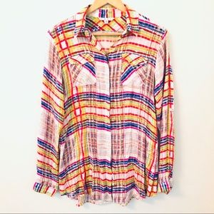 CAbi | #797 Cirque Soft Plaid Button Front Shirt S